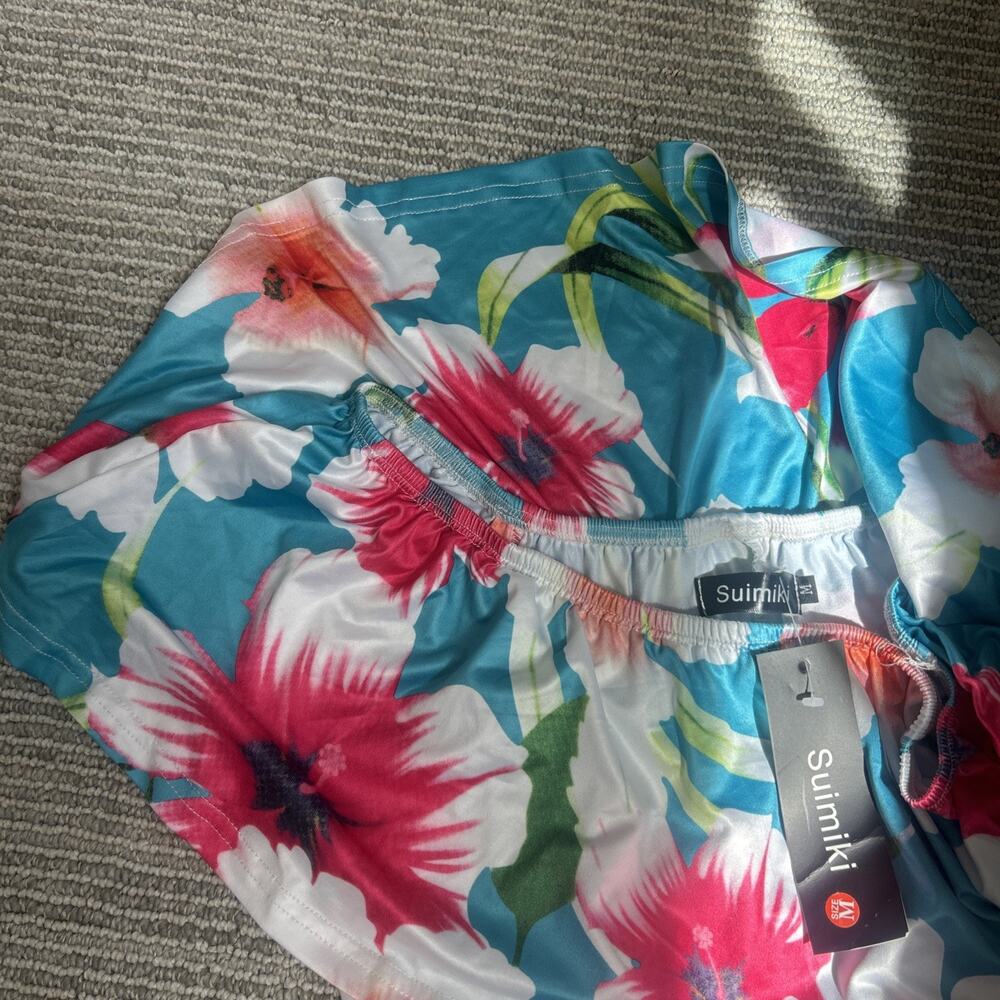 Womens M Off The Shoulder Ruffle Floral Printed Hawaiian Long Maxi Dress NWT - Picture 8 of 9